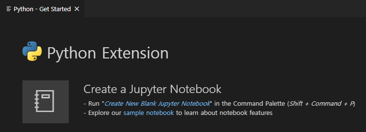 Ctrl + Shift + P, Create New Blank Jupyter Notebook